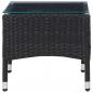 Preview: 4-tlg. Garten-Lounge-Set mit Auflagen Poly Rattan Schwarz