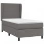 Preview: Boxspringbett mit Matratze Grau 80x200 cm Kunstleder