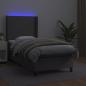 Preview: Boxspringbett mit Matratze & LED Grau 80x200 cm Kunstleder