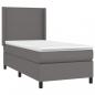 Preview: Boxspringbett mit Matratze & LED Grau 80x200 cm Kunstleder