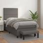 Preview: ARDEBO.de - Boxspringbett mit Matratze Grau 80x200 cm Kunstleder