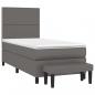 Preview: Boxspringbett mit Matratze Grau 80x200 cm Kunstleder