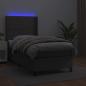 Preview: Boxspringbett mit Matratze & LED Grau 80x200 cm Kunstleder