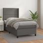 Preview: ARDEBO.de - Boxspringbett mit Matratze Grau 80x200 cm Kunstleder