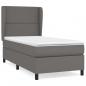 Preview: Boxspringbett mit Matratze Grau 80x200 cm Kunstleder