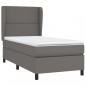 Preview: Boxspringbett mit Matratze Grau 80x200 cm Kunstleder