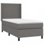 Preview: Boxspringbett mit Matratze Grau 80x200 cm Kunstleder