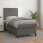 Preview: ARDEBO.de - Boxspringbett mit Matratze Grau 80x200 cm Kunstleder