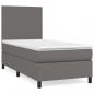 Preview: Boxspringbett mit Matratze Grau 80x200 cm Kunstleder