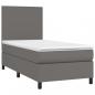 Preview: Boxspringbett mit Matratze & LED Grau 80x200 cm Kunstleder