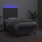 Preview: Boxspringbett mit Matratze & LED Grau 80x200 cm Kunstleder