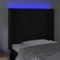 Preview: LED Kopfteil Schwarz 83x16x118/128 cm Samt