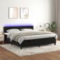 Preview: ARDEBO.de - Boxspringbett mit Matratze & LED Schwarz 160x200 cm Samt