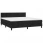 Preview: Boxspringbett mit Matratze & LED Schwarz 160x200 cm Samt