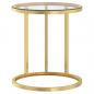 Preview: Beistelltisch Golden und Transparent 45 cm Hartglas