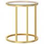 Preview: Beistelltisch Golden und Transparent 45 cm Hartglas