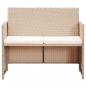 Preview: 2-Sitzer-Gartensofa mit Polstern Beige Poly Rattan