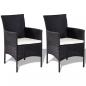 Preview: 4-tlg. Garten-Lounge-Set mit Auflagen Poly Rattan Schwarz