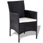 Preview: 4-tlg. Garten-Lounge-Set mit Auflagen Poly Rattan Schwarz