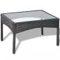 Preview: 4-tlg. Garten-Lounge-Set mit Auflagen Poly Rattan Schwarz