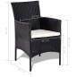 Preview: 4-tlg. Garten-Lounge-Set mit Auflagen Poly Rattan Schwarz