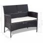 Preview: 4-tlg. Garten-Lounge-Set mit Auflagen Poly Rattan Schwarz