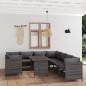 Preview: ARDEBO.de - 9-tlg. Garten-Lounge-Set mit Kissen Poly Rattan Grau