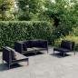 Preview: ARDEBO.de - 4-tlg. Garten-Lounge-Set mit Kissen Poly Rattan Dunkelgrau