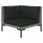 Preview: 4-tlg. Garten-Lounge-Set mit Kissen Poly Rattan Dunkelgrau