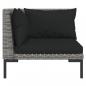 Preview: 4-tlg. Garten-Lounge-Set mit Kissen Poly Rattan Dunkelgrau