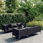 Preview: ARDEBO.de - 7-tlg. Garten-Lounge-Set mit Kissen Poly Rattan Dunkelgrau