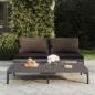 Preview: ARDEBO.de - Gartensofas 2 Stk. mit Kissen Halbrundes Poly Rattan