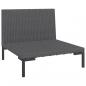 Preview: Gartensofas 2 Stk. mit Kissen Halbrundes Poly Rattan