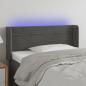 Preview: ARDEBO.de - LED Kopfteil Dunkelgrau 93x16x78/88 cm Samt