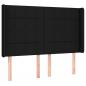 Preview: LED Kopfteil Schwarz 147x16x118/128 cm Stoff