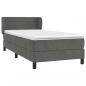 Preview: Boxspringbett mit Matratze Dunkelgrau 90x190 cm Samt