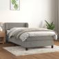 Preview: ARDEBO.de - Boxspringbett mit Matratze Dunkelgrau 90x200 cm Samt