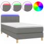 Preview: Boxspringbett mit Matratze & LED Dunkelgrau 90x200 cm Stoff