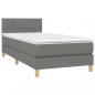 Preview: Boxspringbett mit Matratze & LED Dunkelgrau 90x200 cm Stoff