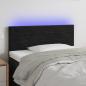 Preview: ARDEBO.de - LED Kopfteil Schwarz 90x5x78/88 cm Samt