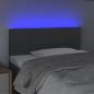 Preview: LED Kopfteil Dunkelgrau 90x5x78/88 cm Stoff