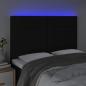 Preview: LED Kopfteil Schwarz 144x5x118/128 cm Stoff