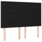 Preview: LED Kopfteil Schwarz 144x5x118/128 cm Stoff