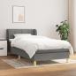 Preview: ARDEBO.de - Boxspringbett mit Matratze Dunkelgrau 90x200 cm Stoff