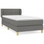 Preview: Boxspringbett mit Matratze Dunkelgrau 90x200 cm Stoff