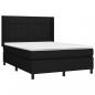 Preview: Boxspringbett mit Matratze & LED Schwarz 140x200 cm Stoff