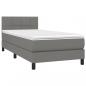 Preview: Boxspringbett mit Matratze & LED Dunkelgrau 90x190 cm Stoff