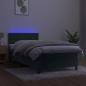 Preview: Boxspringbett mit Matratze & LED Dunkelgrün 90x190 cm Samt