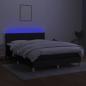 Preview: Boxspringbett mit Matratze & LED Schwarz 140x200 cm Stoff