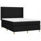 Preview: Boxspringbett mit Matratze & LED Schwarz 140x190 cm Stoff